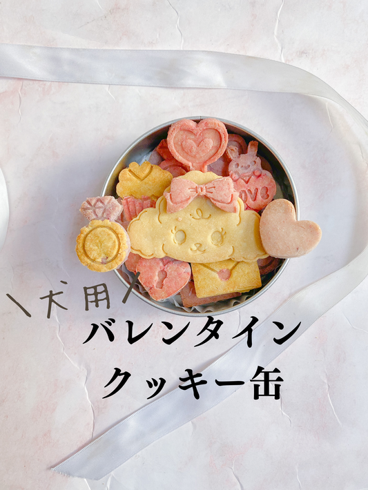 犬用バレンタインクッキー缶