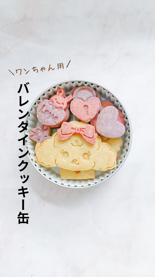 ワンちゃん用バレンタインクッキー缶