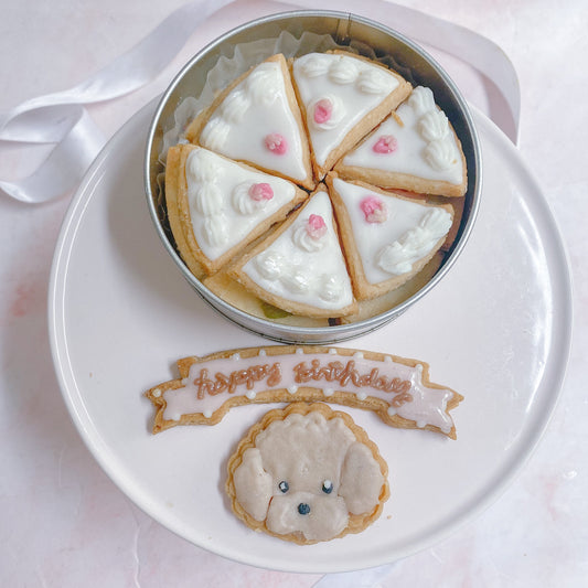 愛犬お顔クッキー缶 ショートケーキ