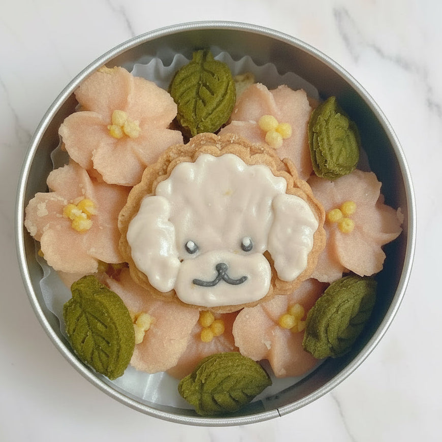うちの子クッキー缶 お花畑