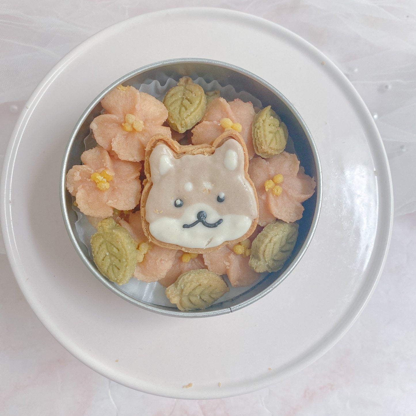 うちの子クッキー缶 お花畑