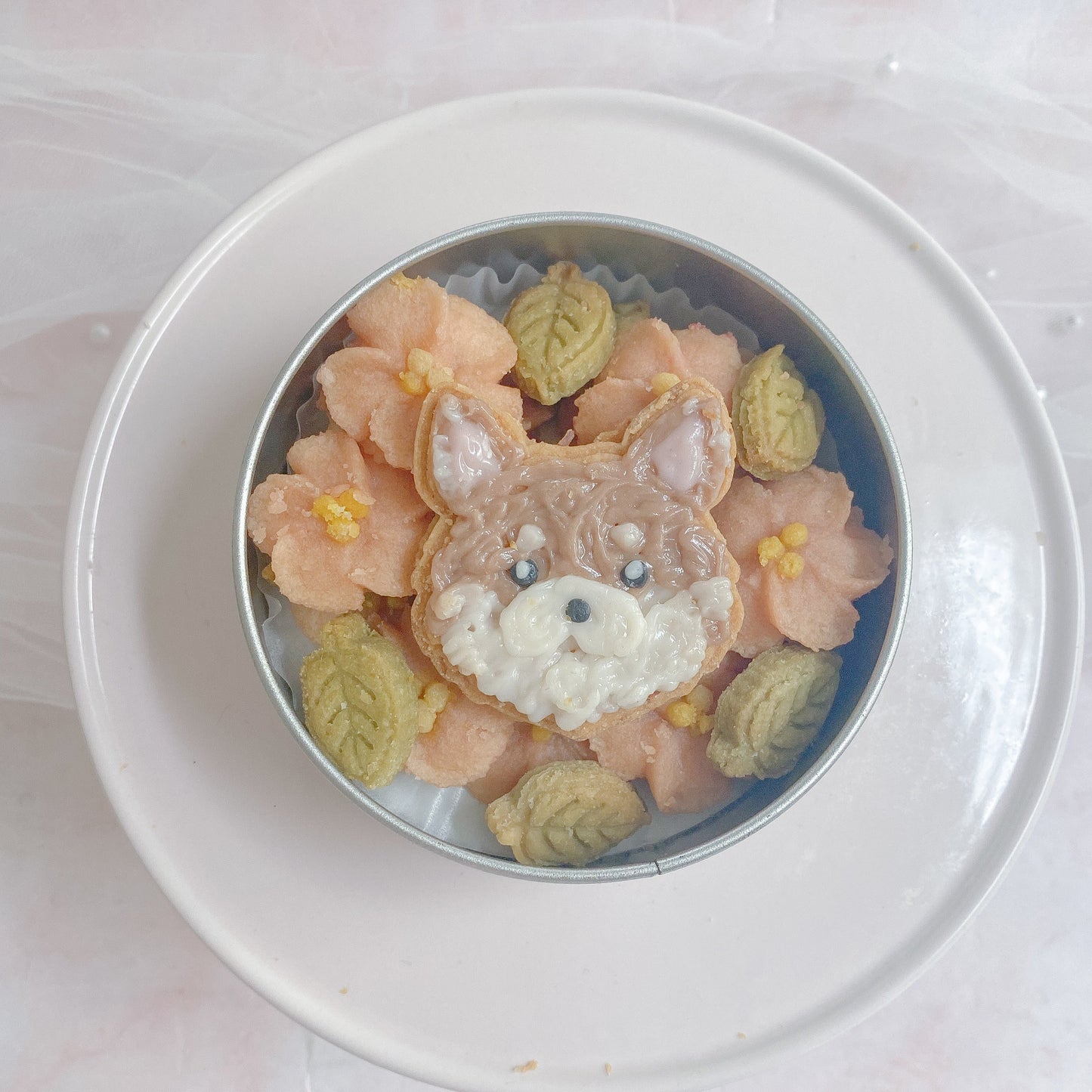 うちの子クッキー缶 お花畑