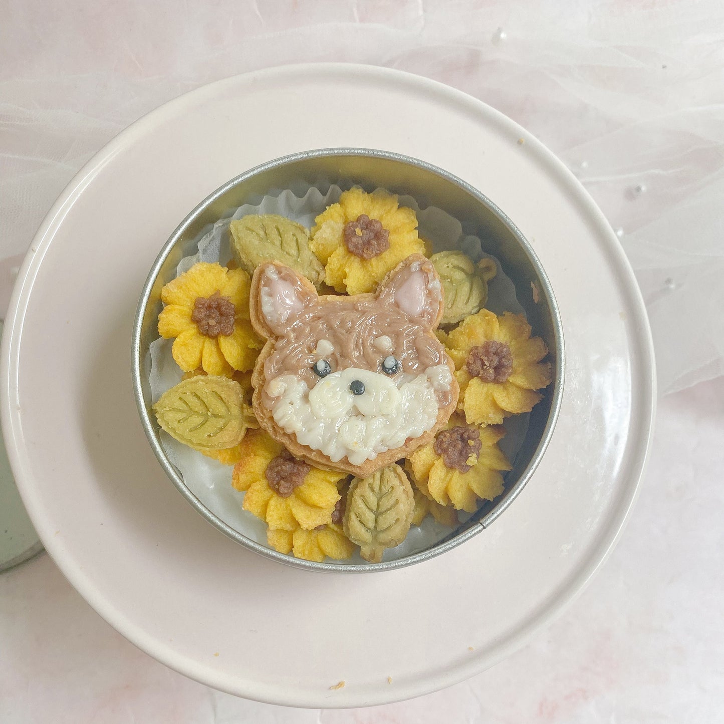 うちの子クッキー缶 お花畑