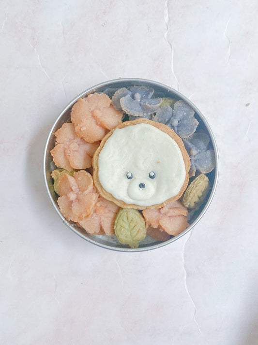 犬用うちの子クッキー缶　紫陽花