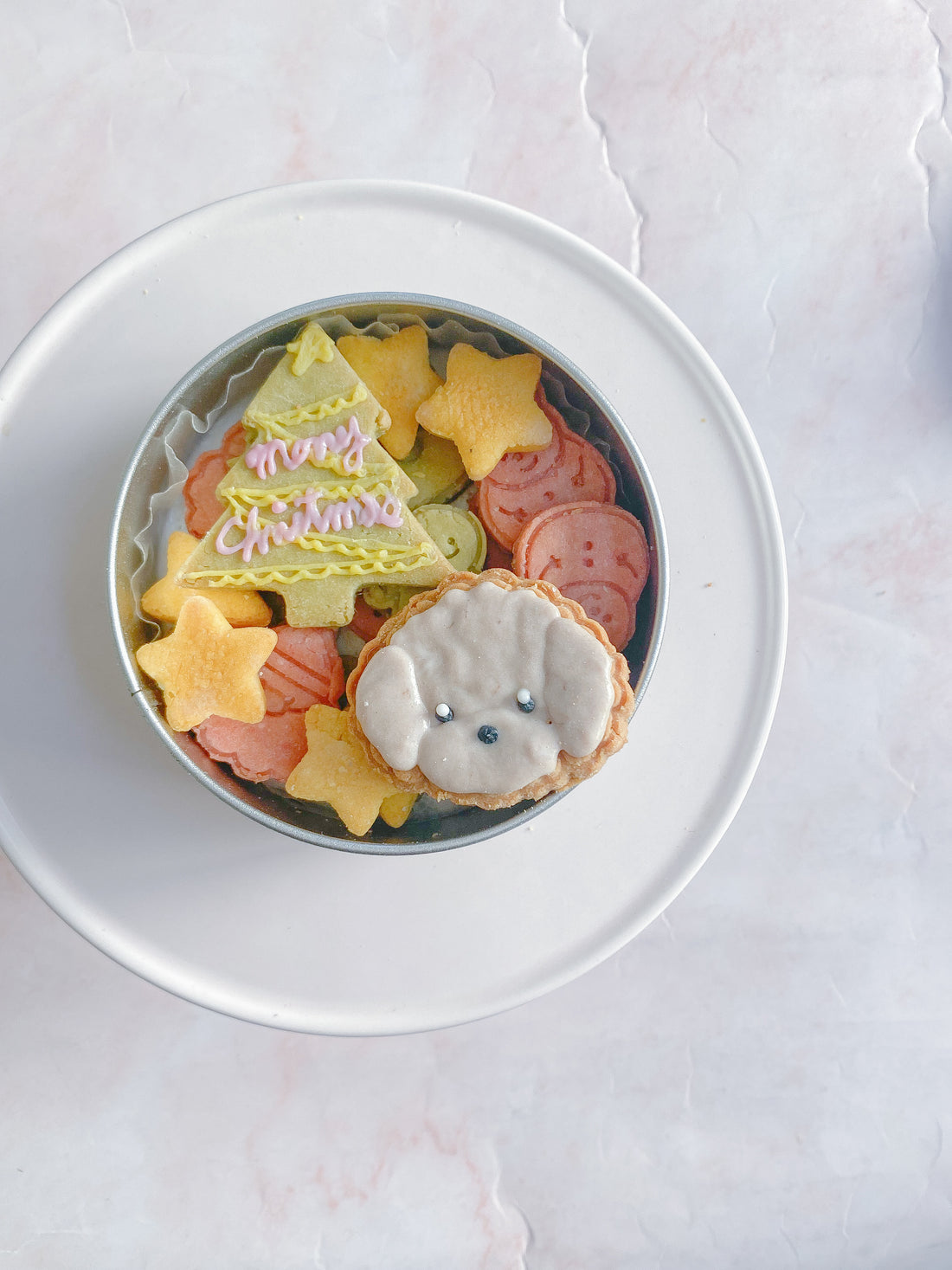 犬用クッキー缶　クリスマス