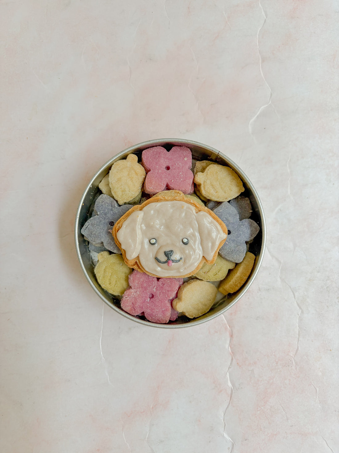 犬用うちの子クッキー缶　紫陽花