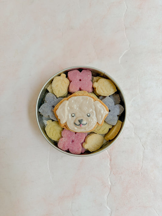 犬用うちの子クッキー缶　紫陽花