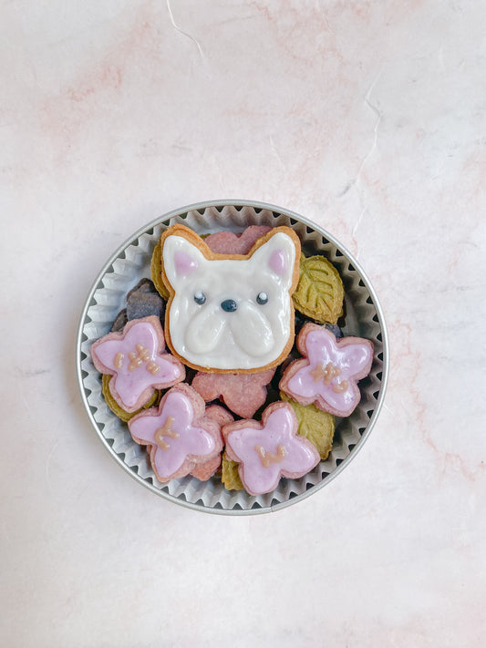 犬用クッキー缶　紫陽花