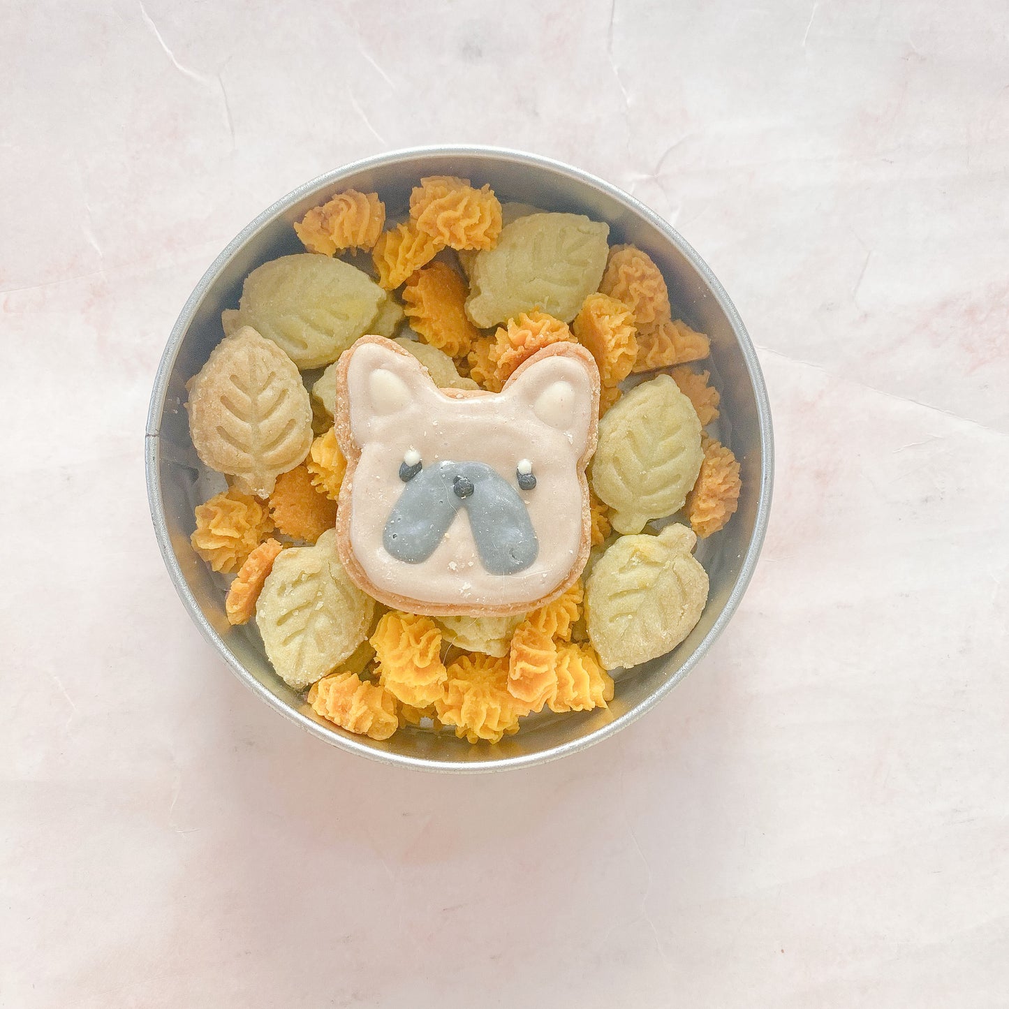 犬用うちの子クッキー缶　ミモザ