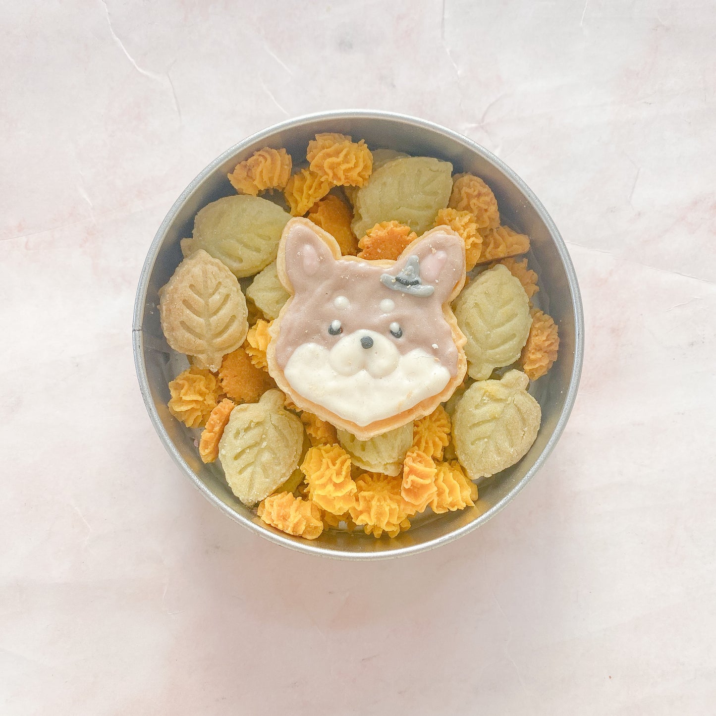 犬用うちの子クッキー缶　ミモザ