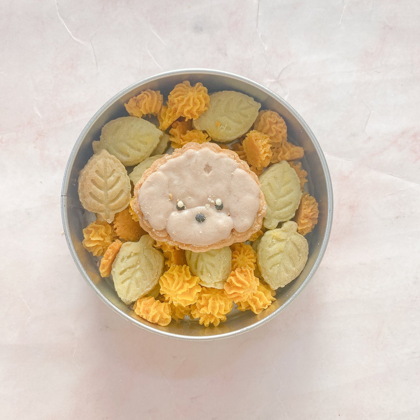 犬用うちの子クッキー缶　ミモザ
