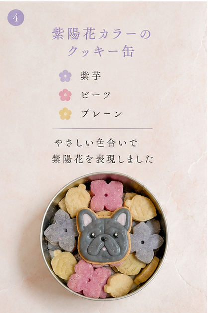 犬用クッキー缶　紫陽花　季節限定